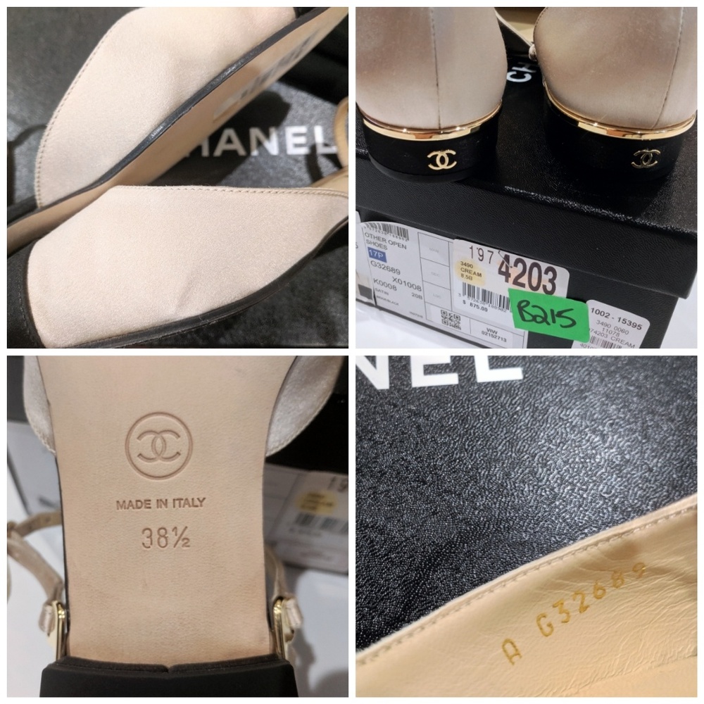 SOLD✔️❤️CHANEL Satin Other Open Cap Toe Slingbacks - Picture 6 of 8